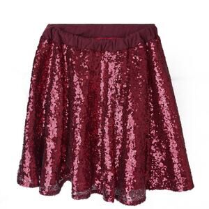 Girl's Deep Burgundy Maroon Mabel + Honey Sequin Skirt - Sz 8